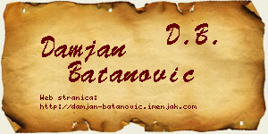 Damjan Batanović vizit kartica